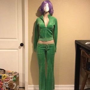 Juicy Couture Kelly Green Velour Jumpsuit